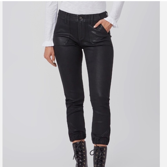 PAIGE Pants - Paige Mayslie Joggers • Black Fog Luxe Coated